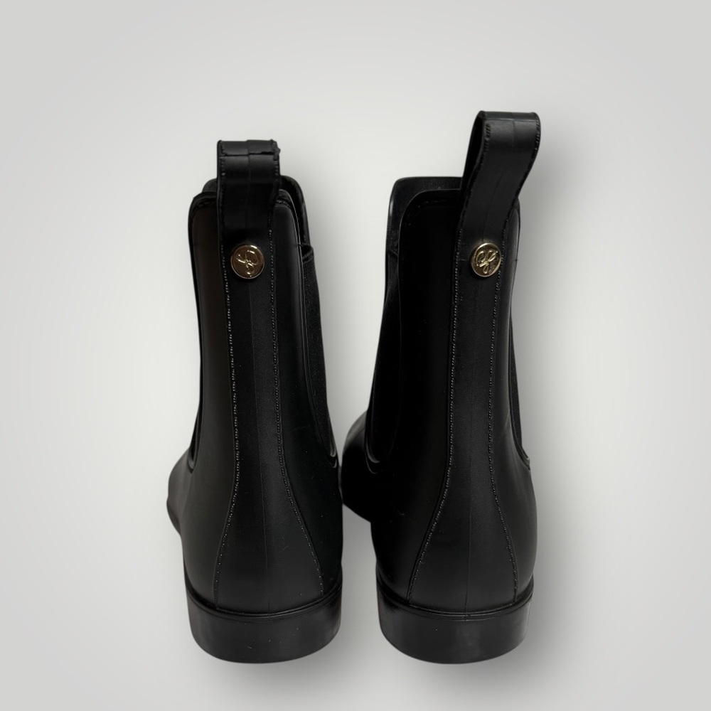 Sam Edelman Tinsley Matte Chelsea Rain Booties Ankle Size 9W Gored Sides Black - Picture 5 of 14